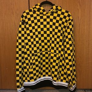 Yellow and black checkered hoodie